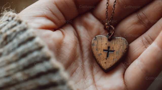 Cuore sulla croce - Immagini stock cattoliche