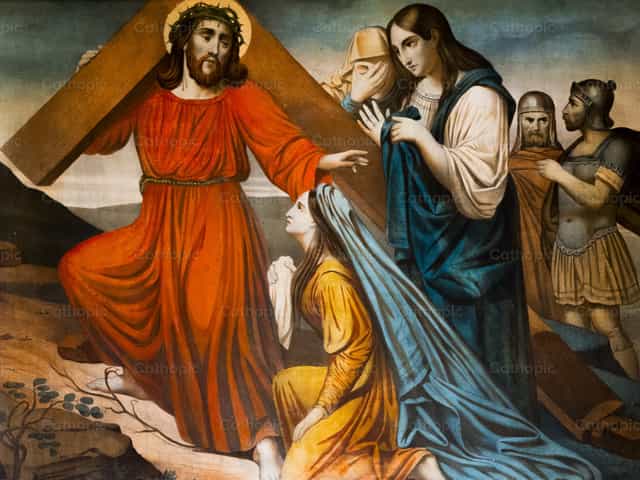 Stacja ósma: Jezus spotyka kobiety jerozolimskie - Katolickie zdjęcia stockowe - Zdjęcie: Joan Sutter