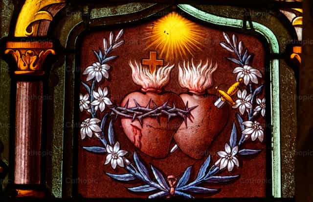 Sacred Heart of Jesus and Mary - Catholic stock images - Photo by Joan Sutter