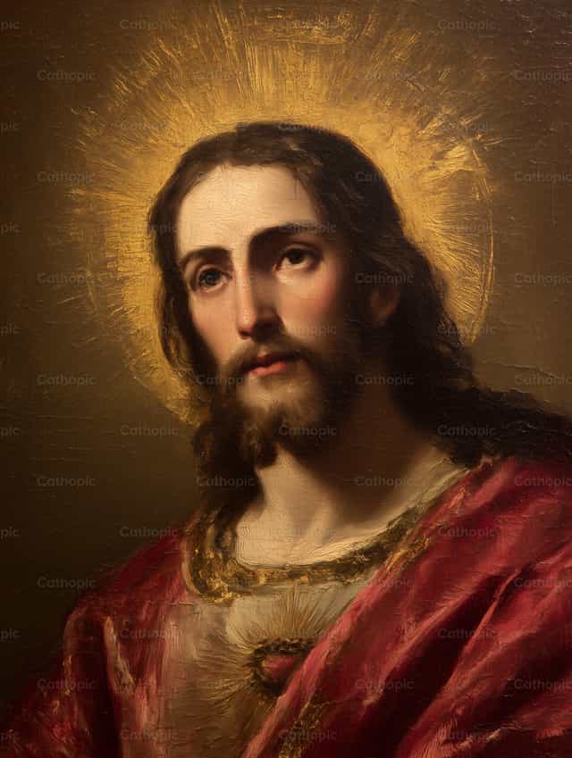 Cœur Sacré de Jésus dans un style baroque - Images catholiques de stock