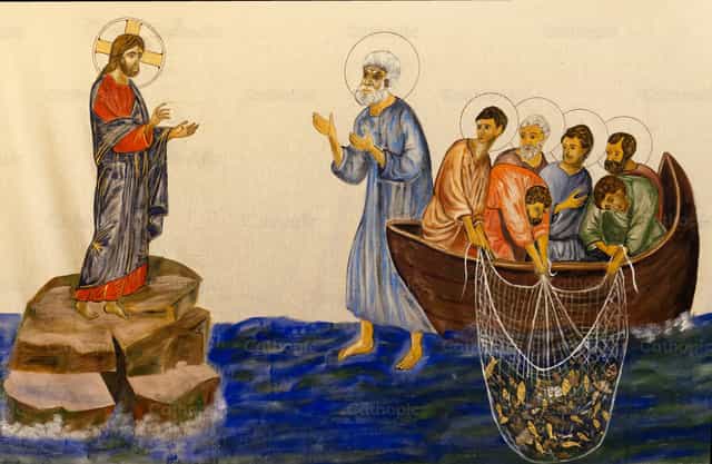 El milagro de Jesús: La pesca milagrosa - Banco de imágenes católicas - Fotografía por Joan Sutter