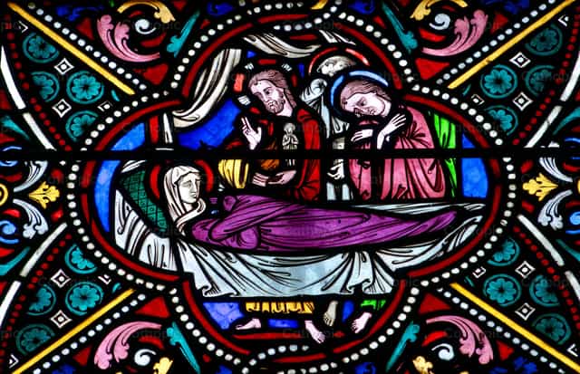 Healing the fever of Saint Peter's mother-in-law - Catholic stock images - Photo by Joan Sutter