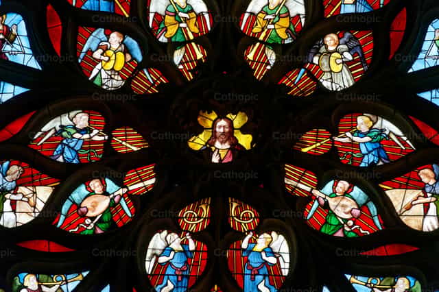 God in heaven surrounded by angels - Catholic stock images - Photo by Joan Sutter