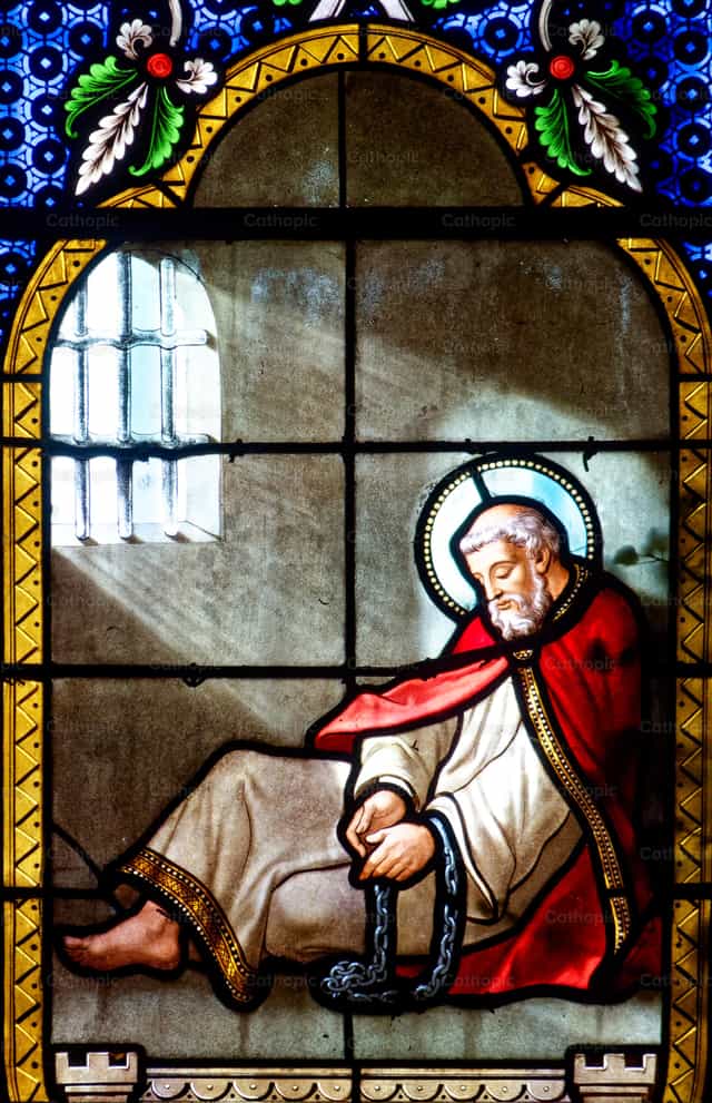 Si San Pedro na nakagapos sa bilangguan - Mga Catholic stock image - Larawan ni Joan Sutter