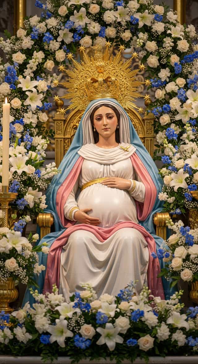 Nossa Senhora do Doce Aguardar - Imagens católicas de stock