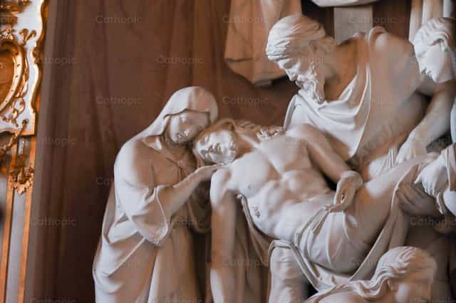Jésus mort dans les bras de Marie - Images catholiques de stock - Photo de encaminados vamos