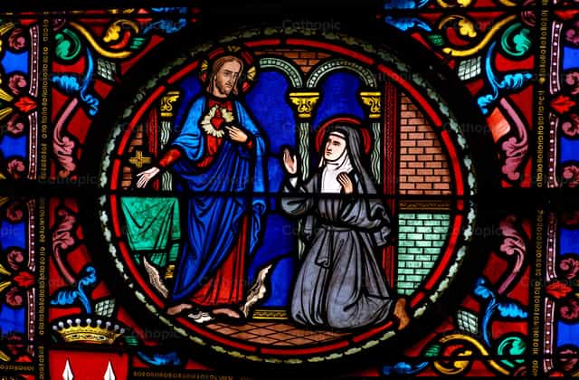 Visión del Sagrado Corazón Santa Margarita María Alacoque - Banco de imágenes católicas - Fotografía por Joan Sutter