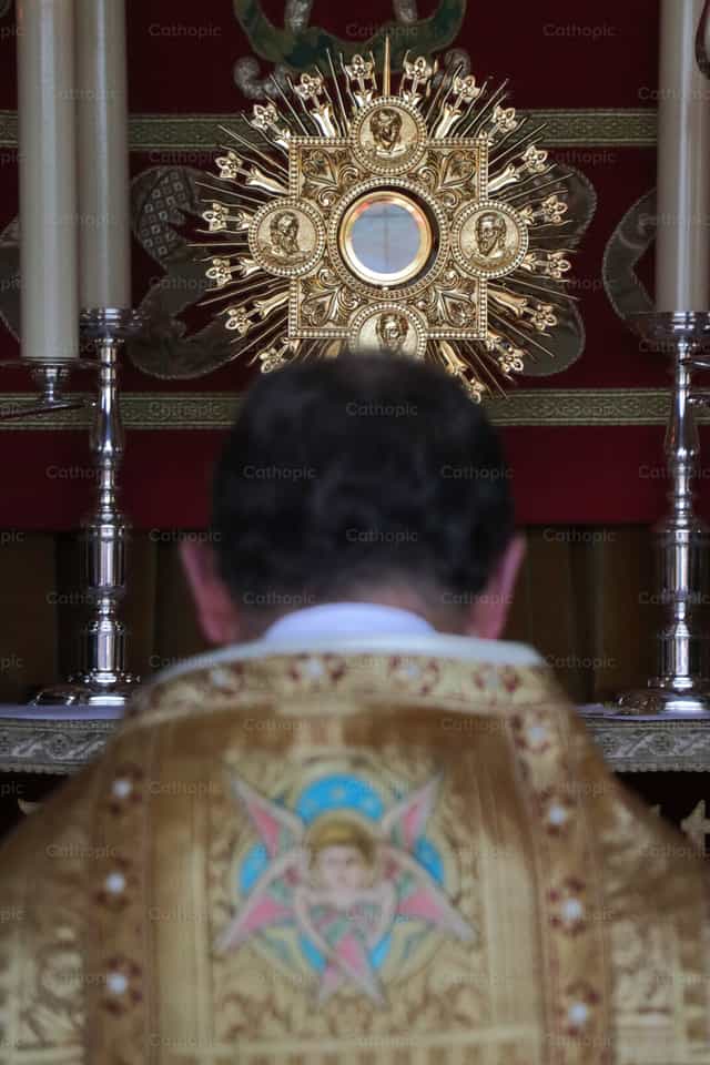 Błogosławiony Sakrament w Torreciudad - Katolickie zdjęcia stockowe - Zdjęcie: Rodrigo De Miguel