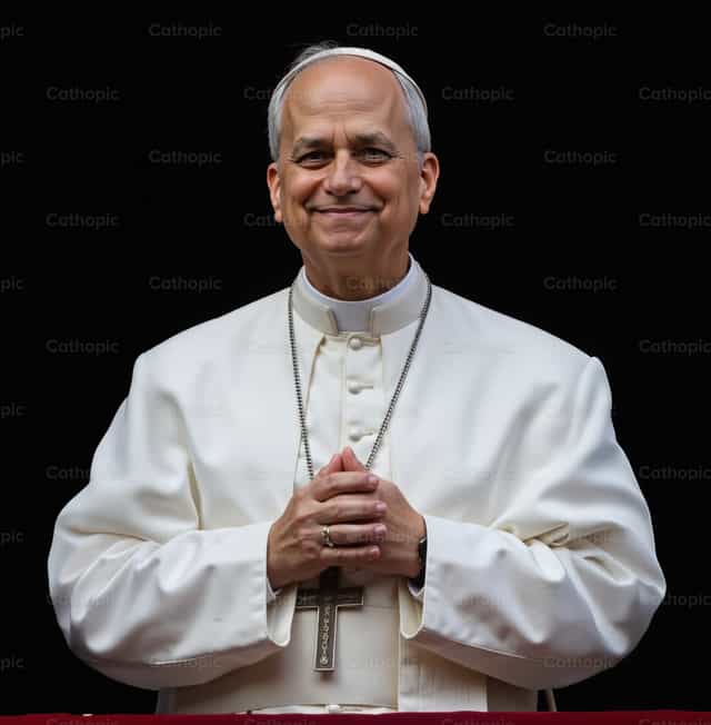 The Shepherd's Smile of Pope Leo XIV - Catholic stock images
