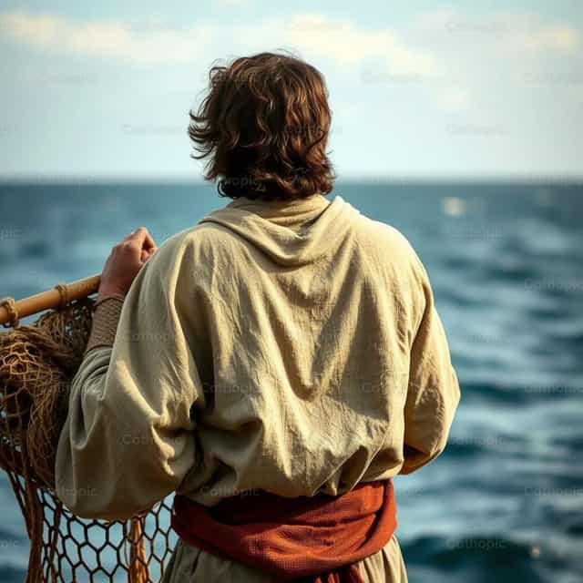 Nakikitang Apostol ni Kristo na may lambat sa pangingisda. - Mga Catholic stock image - Larawan ni Paula G Engels