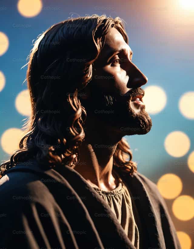 Si Hesus ay naliligo sa nagniningning na liwanag - Mga Catholic stock image