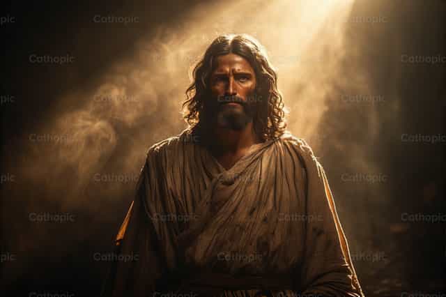Jesus Depois da Agonia no Jardim - Imagens católicas de stock - Foto de catholicmall.org