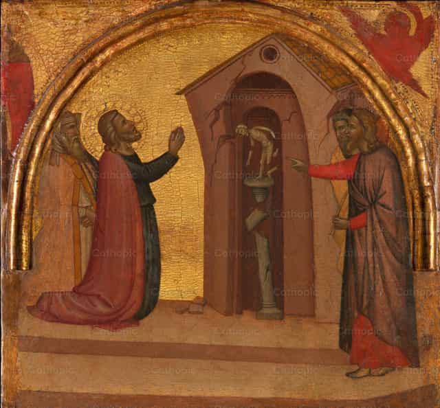 圣若望福音作者使异教神殿崩塌 - 天主教图库图片 - 摄影： Restored Christian Art
