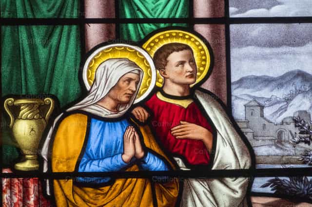 Santa Mónica y San Agustín de Hipona - Banco de imágenes católicas - Fotografía por Joan Sutter