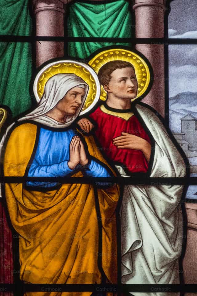 Santa Mónica y San Agustín de Hipona - Banco de imágenes católicas - Fotografía por Joan Sutter