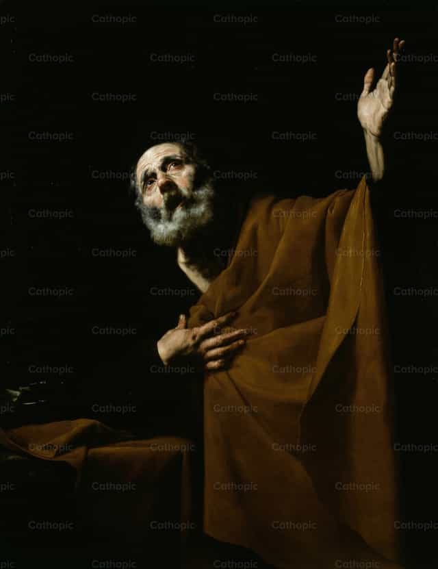Saint Pierre pénitent - Images catholiques de stock