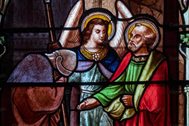 Sint-Pieter ontsnapt uit de gevangenis - Katholieke stockfoto's - Foto door Joan Sutter