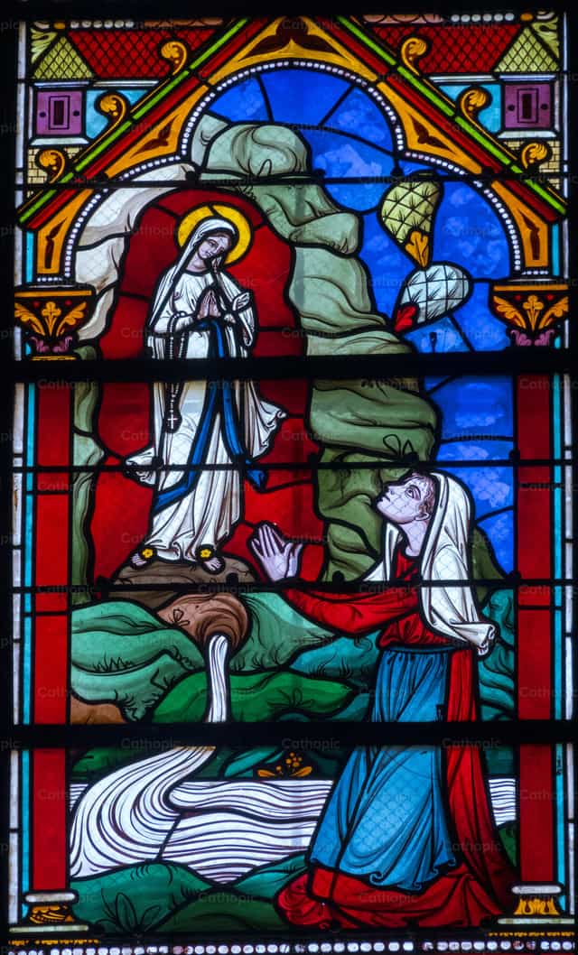 Apparition of Our Lady of Lourdes - Catholic stock images - Photo by Joan Sutter