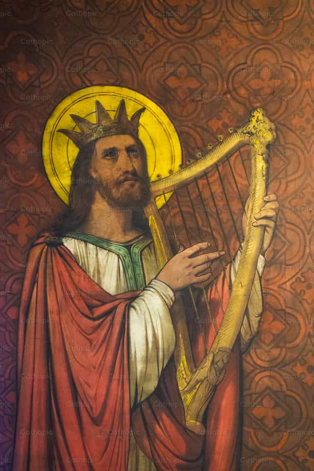 Si Haring David na tumutugtog ng alpa - Mga Catholic stock image - Larawan ni Joan Sutter