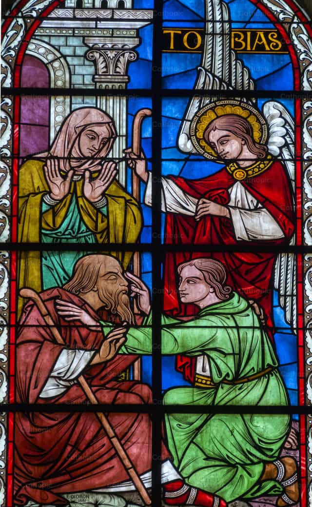 Tobias heals his blind father Tobit - Catholic stock images - Photo by Joan Sutter
