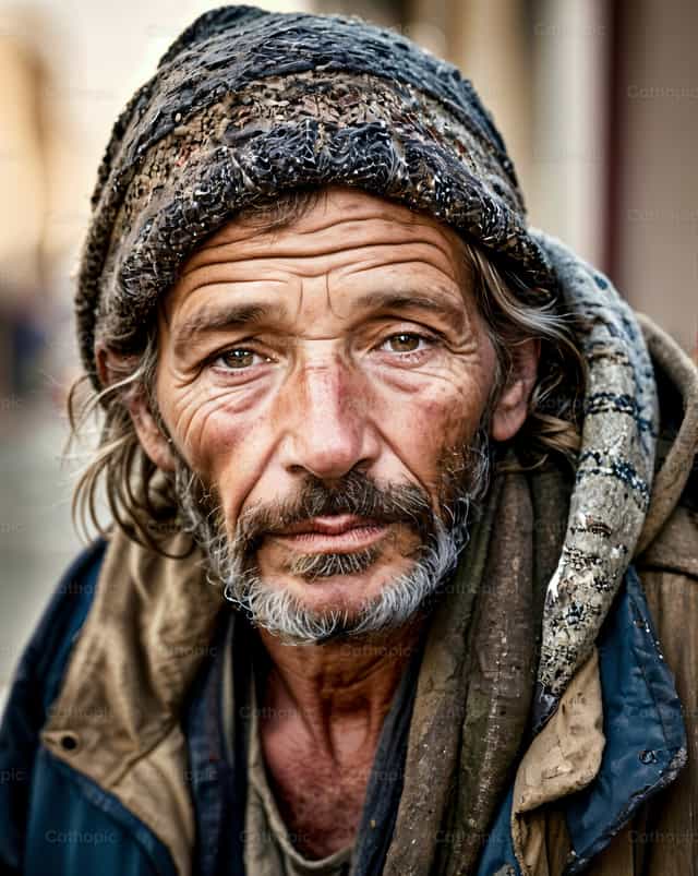 Retrato de un hombre pobre - Banco de imágenes católicas - Fotografía por Diócesis de Córdoba