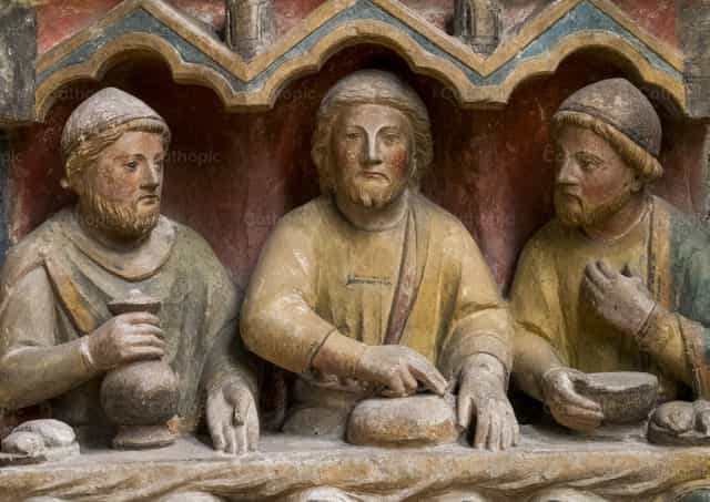 Jesús y los peregrinos de Emaús - Banco de imágenes católicas - Fotografía por Joan Sutter