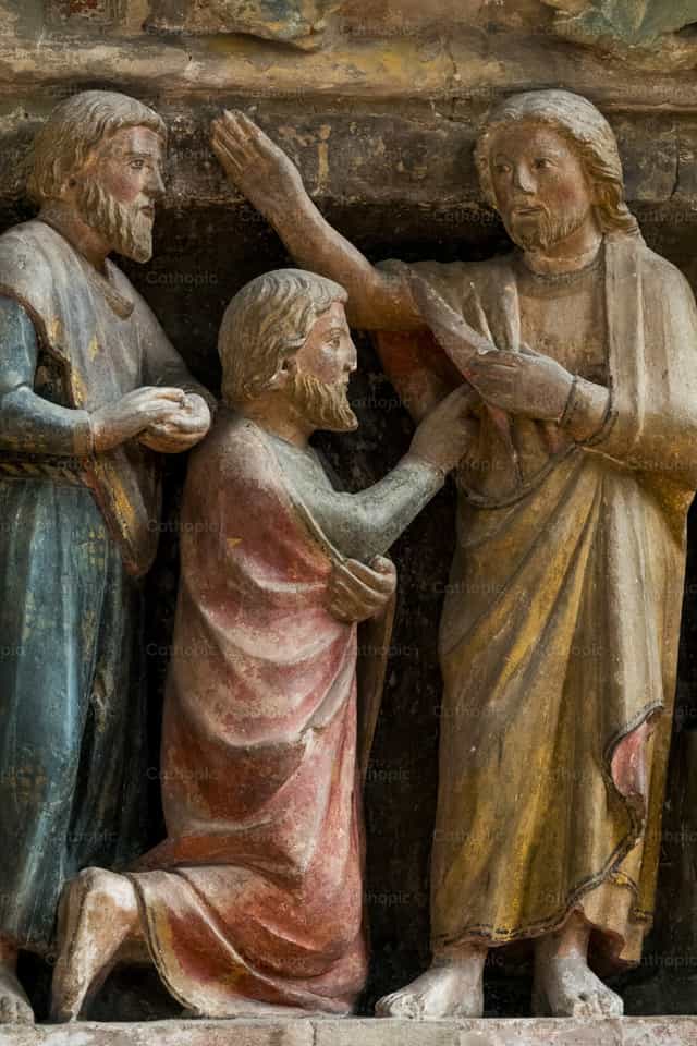 Santo Tomás tocando las llagas de Cristo - Banco de imágenes católicas - Fotografía por Joan Sutter