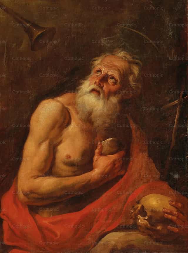 참회하는 성 예로니모 - 가톨릭 스톡 이미지 - 사진 제공 Restored Christian Art