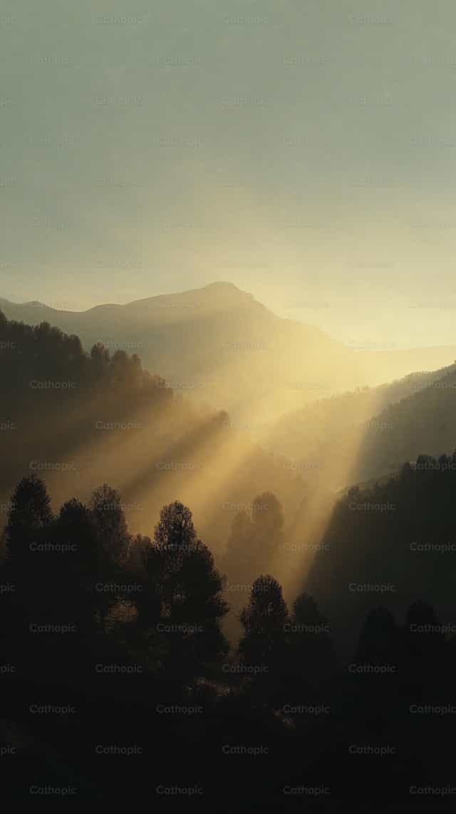 Sonnenaufgang: Neues Licht Gottes - Katholische Stockfotos