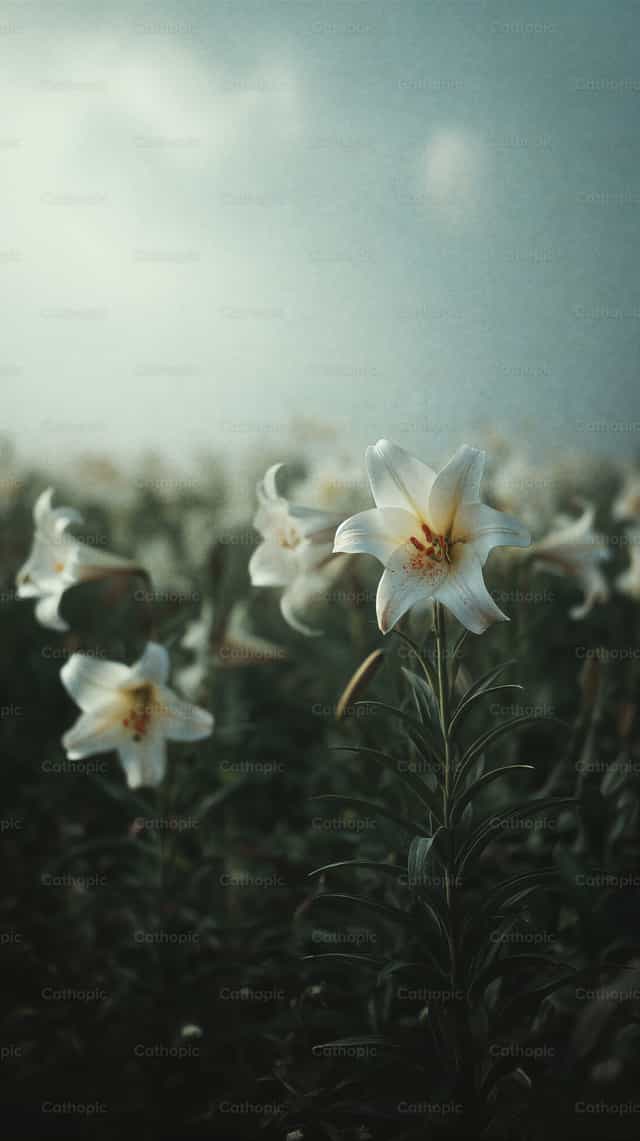 Flowers at dawn - Catholic stock images