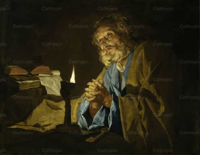 祈祷中的圣伯多禄 - 天主教图库图片 - 摄影： Restored Christian Art