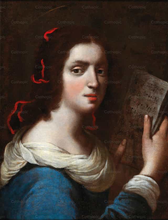 성 체칠리아 - 가톨릭 스톡 이미지 - 사진 제공 Restored Christian Art