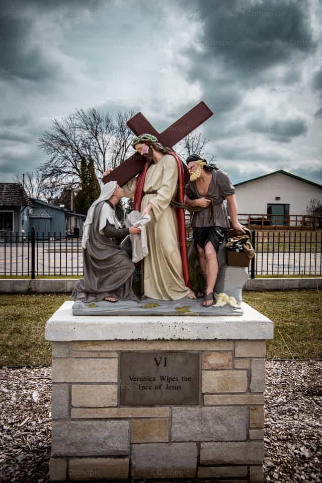Sixth Station, Veronica Wipes the Face of Jesus - Catholic stock images - Photo by Heather Skowronski
