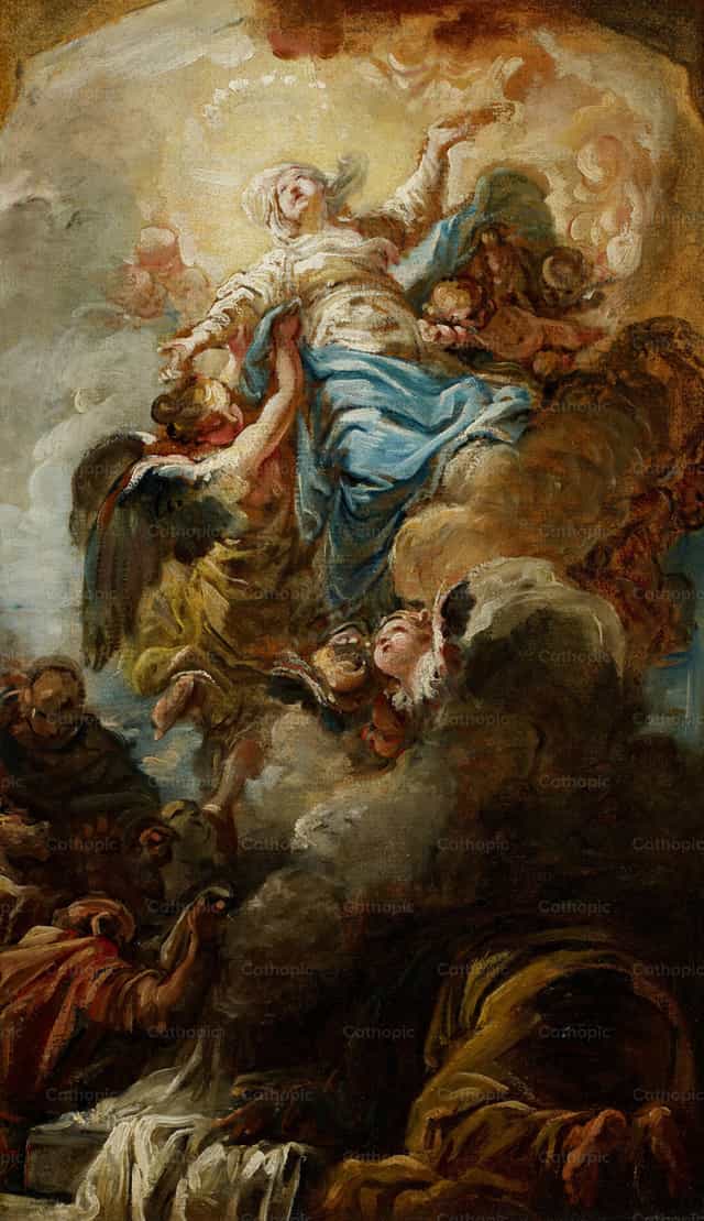 Studio per l’Assunzione della Vergine - Immagini stock cattoliche - Foto di Restored Christian Art