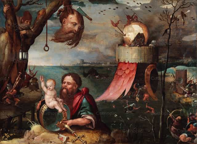 San Cristóbal y el Niño Jesús - Banco de imágenes católicas
