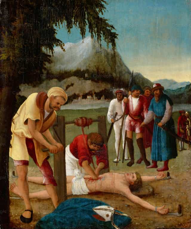 The Martyrdom of Saint Erasmus - Catholic stock images