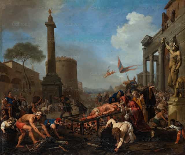 Martirio de San Lorenzo - Banco de imágenes católicas