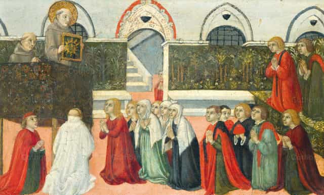 Szent Bernátin prédikációja - Katolikus stockképek - Fotó: Restored Christian Art