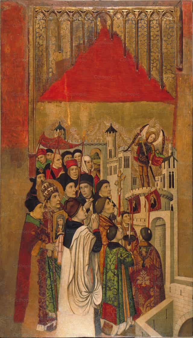 Objawienie św. Michała na zamku Sant’Angelo - Katolickie zdjęcia stockowe - Zdjęcie: Restored Christian Art