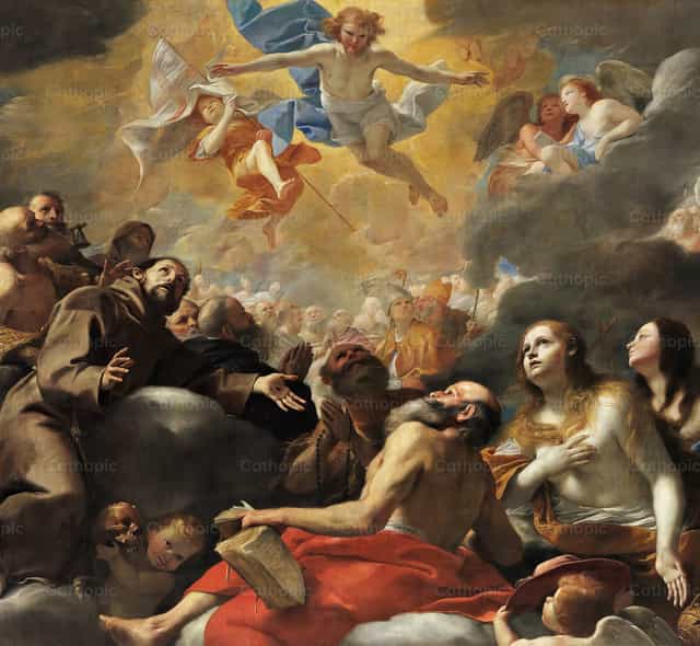 Cristo en la gloria con los santos - Banco de imágenes católicas