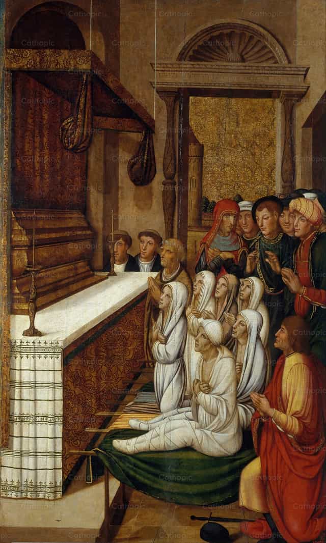 성 스테판의 유해 앞에서 여섯 번의 부활 - 가톨릭 스톡 이미지 - 사진 제공 Restored Christian Art