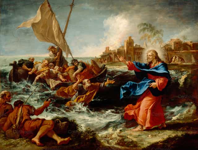 La milagrosa pesca de peces - Banco de imágenes católicas - Fotografía por Restored Christian Art