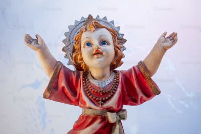 Child God Sculpture - Catholic stock images
