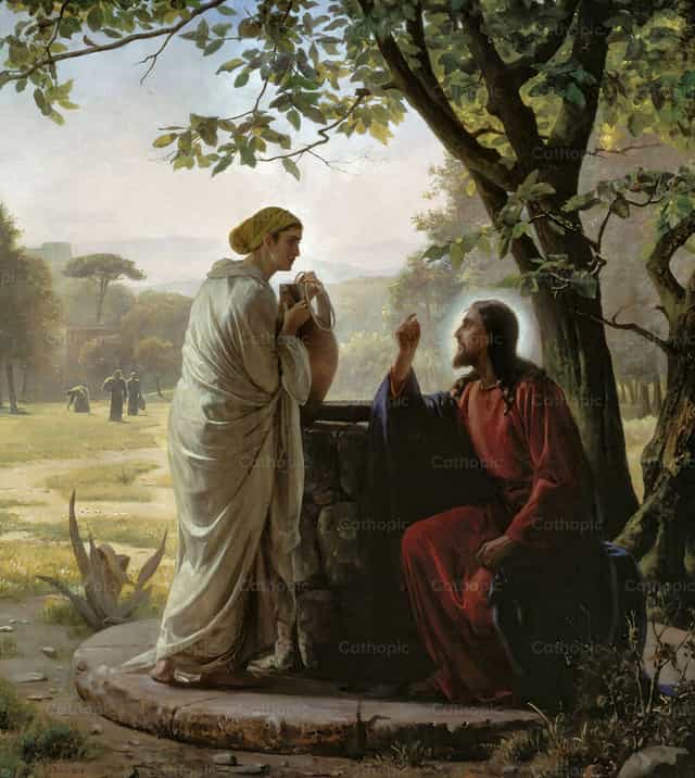 우물가의 여인 - 가톨릭 스톡 이미지 - 사진 제공 Restored Christian Art