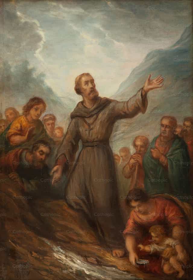 Szent Lénárd, aki fakasztja a forrást - Katolikus stockképek - Fotó: Restored Christian Art