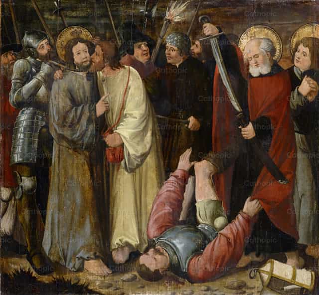 La cattura di Cristo - Immagini stock cattoliche