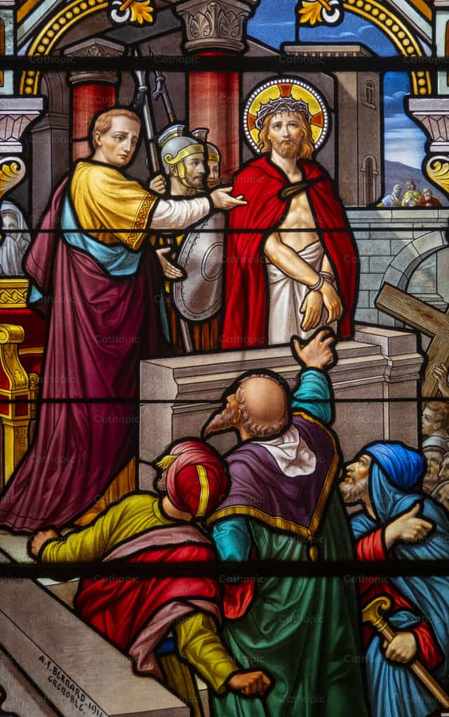 Jesus é condenado à morte por Pilatos - Imagens católicas de stock - Foto de Joan Sutter