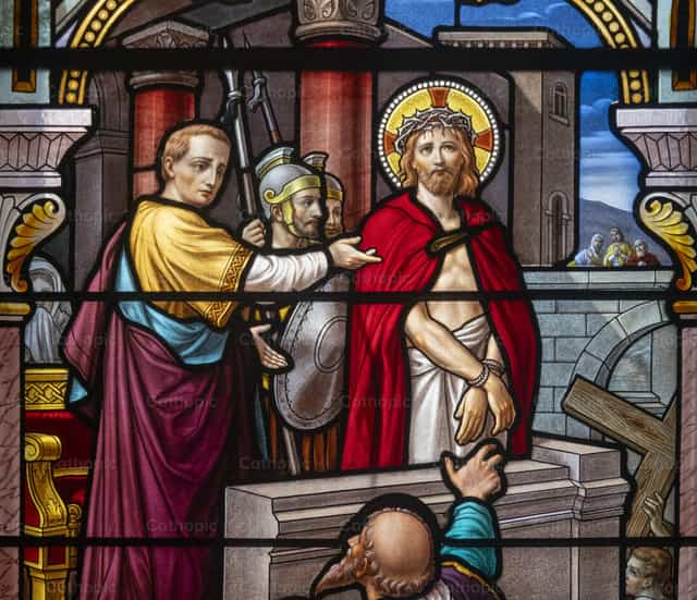 Jesús es condenado a muerte por Pilatos - Banco de imágenes católicas - Fotografía por Joan Sutter