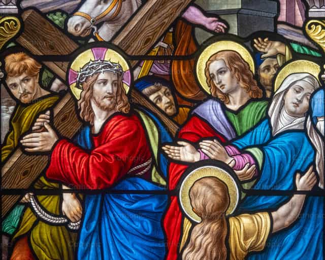 Jezus spotyka swoją Najświętszą Matkę - Katolickie zdjęcia stockowe - Zdjęcie: Joan Sutter