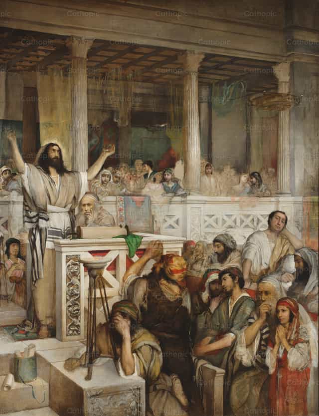 迦百农讲道的基督 - 天主教图库图片 - 摄影： Restored Christian Art